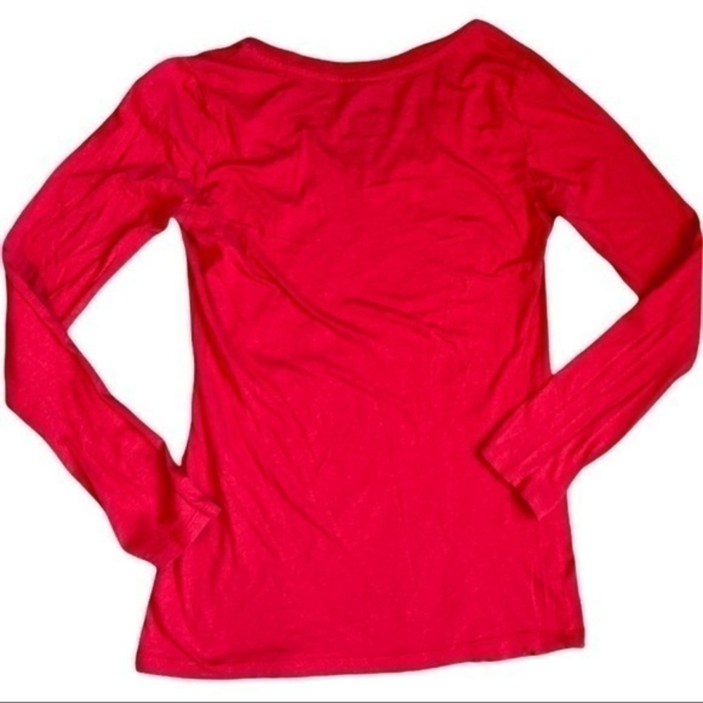 Active Basic Size Medium V-Neck Longsleeve Red,So… - image 4